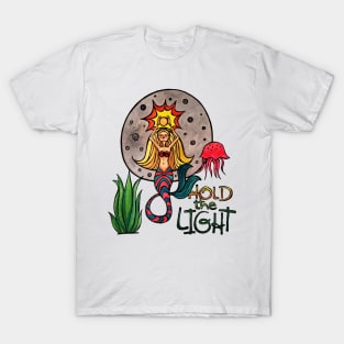 Hold the Light: Magical Mermaid Original Watercolor Illustration T-Shirt